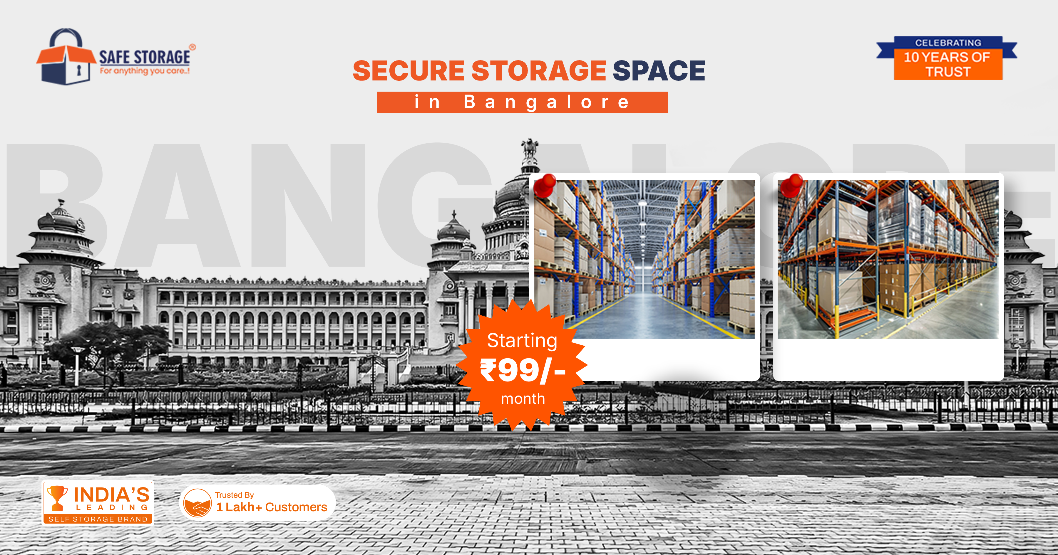 Secure Storage Space in Bangalore – Starting @ 99/month
