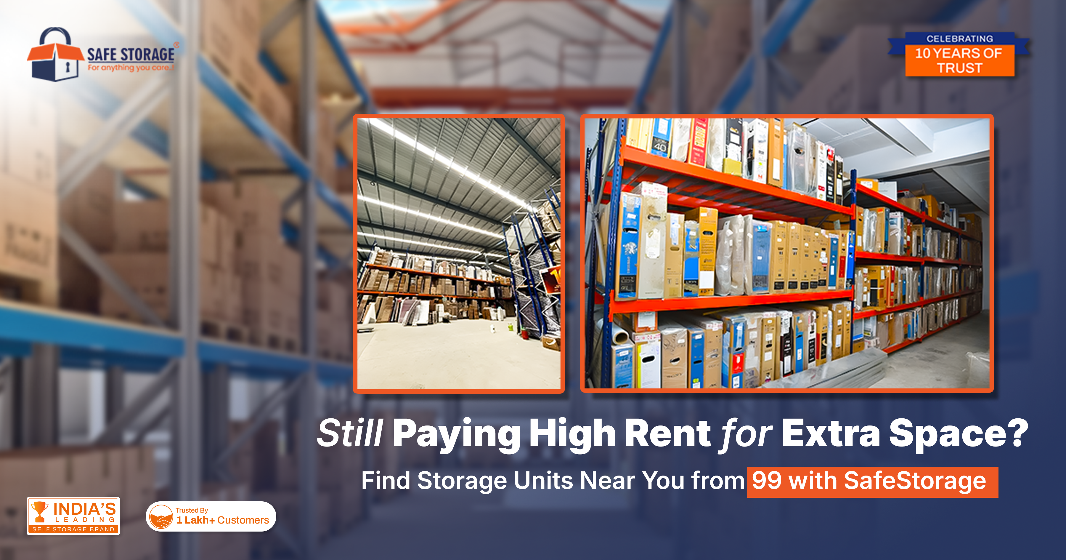 Still Paying High Rent for Extra Space? Find Storage Units Near You from 99 with SafeStorage